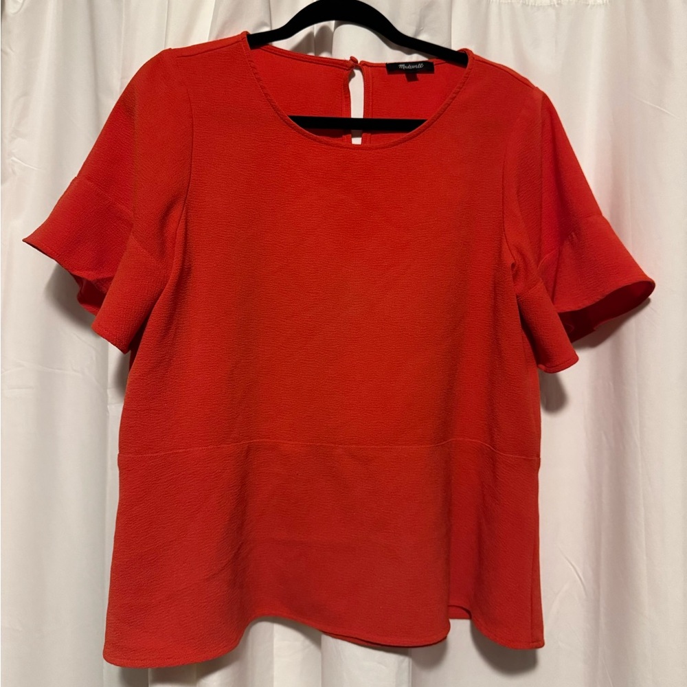Madewell size medium flutter sleeve blouse